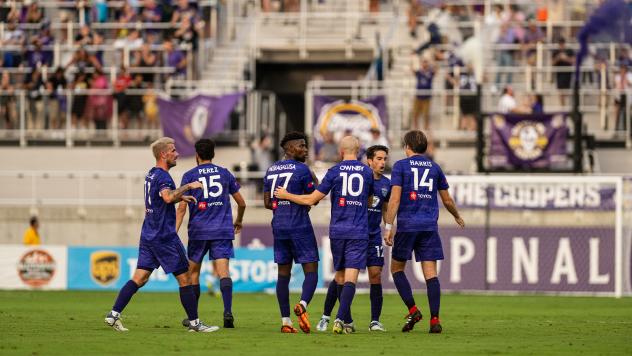 Louisville City FC huddles