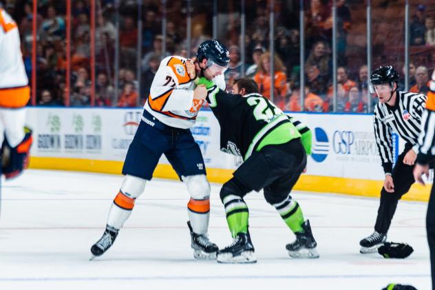 Greenville Swamp Rabbits mis it up with the Savannah Ghost Pirates